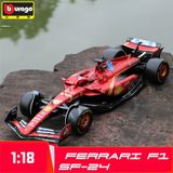  Mô hình xe đua F1 Ferrari Formular SF-24 có đế + figure tỉ lệ 1:18 Bburago 18-16815 OT18003 