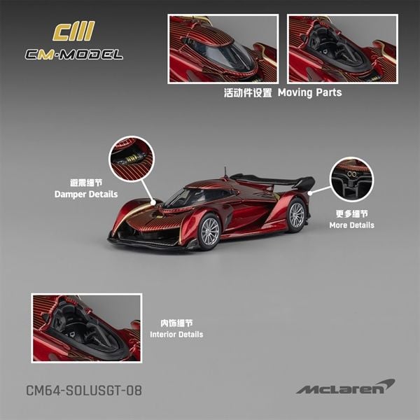  Mô hình xe McLaren Solus GT Metallic Red tỉ lệ 1:64 CM Model CM64-SOLUSGT-08 