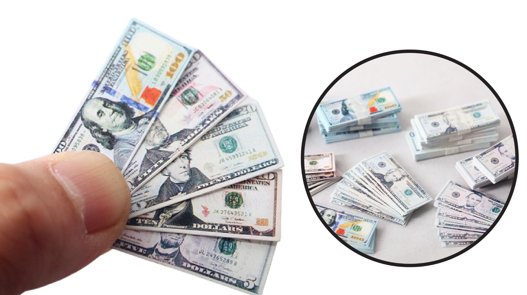  Mô hình tiền giấy đô la USD cho mô hình kích thước 3x1,5cm DE009 