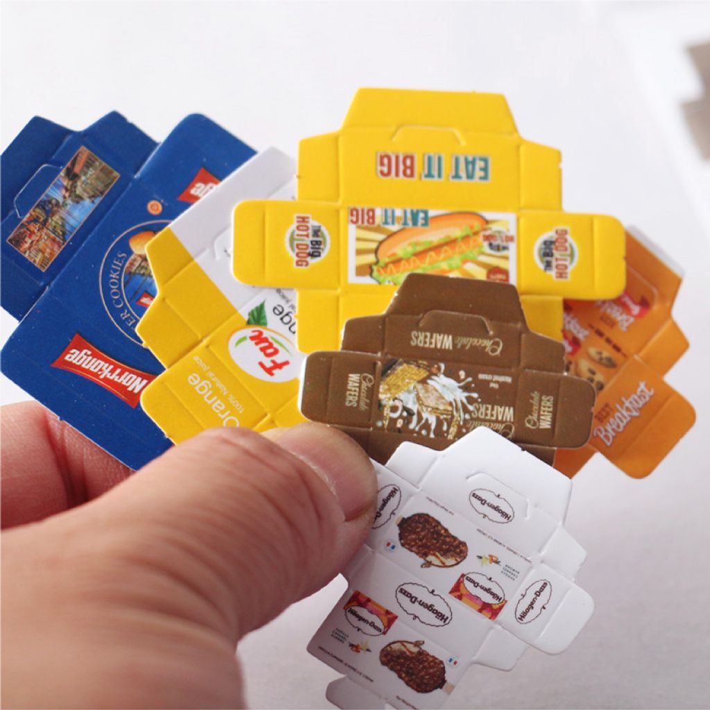 Combo 6 mô hình hộp bánh giấy trang trí showroom, diorama DE018