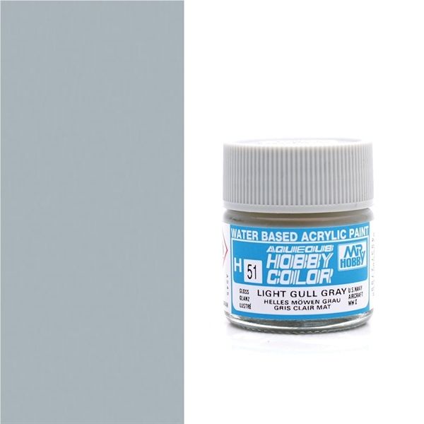  Acrylic H51 Light Gull Gray sơn mô hình màu xám sáng 10ml Mr.Hobby H51 