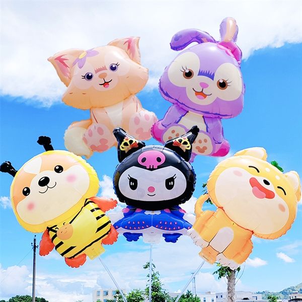  Bong bóng hình thú siêu nhân hoa mặt cười trang trí cho bé size trung [Có cây cầm] 