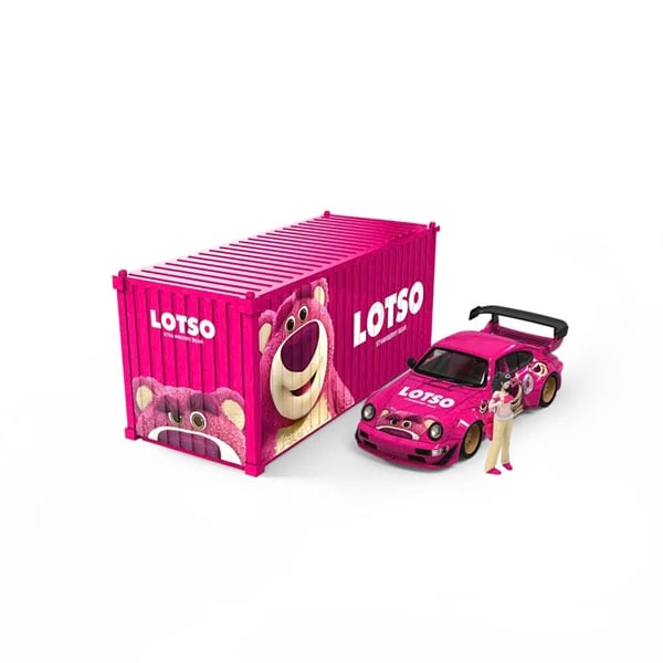  Mô hình xe Porsche 964 LOTSO Strawberry Bear Series Coating Simulation Alloy Car Model tỉ lệ 1:64 Cool car CC640878 