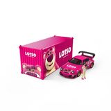  Mô hình xe Porsche 964 LOTSO Strawberry Bear Series Coating Simulation Alloy Car Model tỉ lệ 1:64 Cool car CC640878 