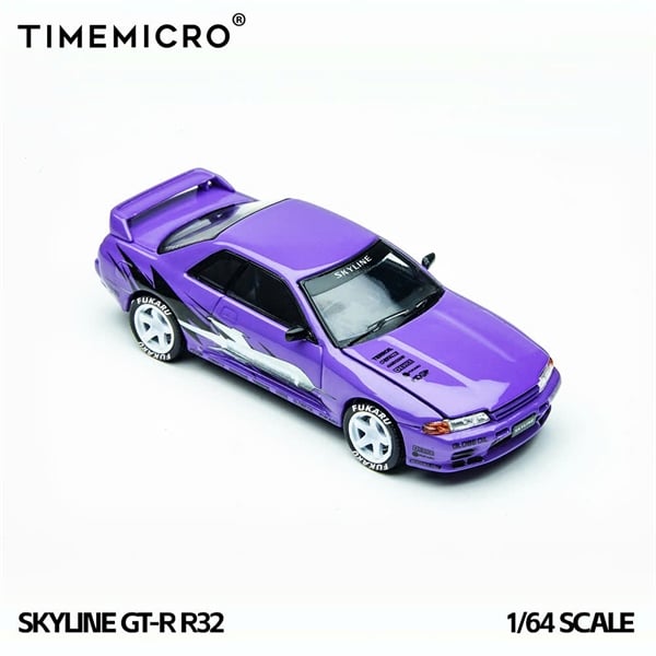  Mô hình xe Nissan Skyline GT-R R32 Los Santos Drift - Purple tỉ lệ 1:64 Time Micro TM644141 