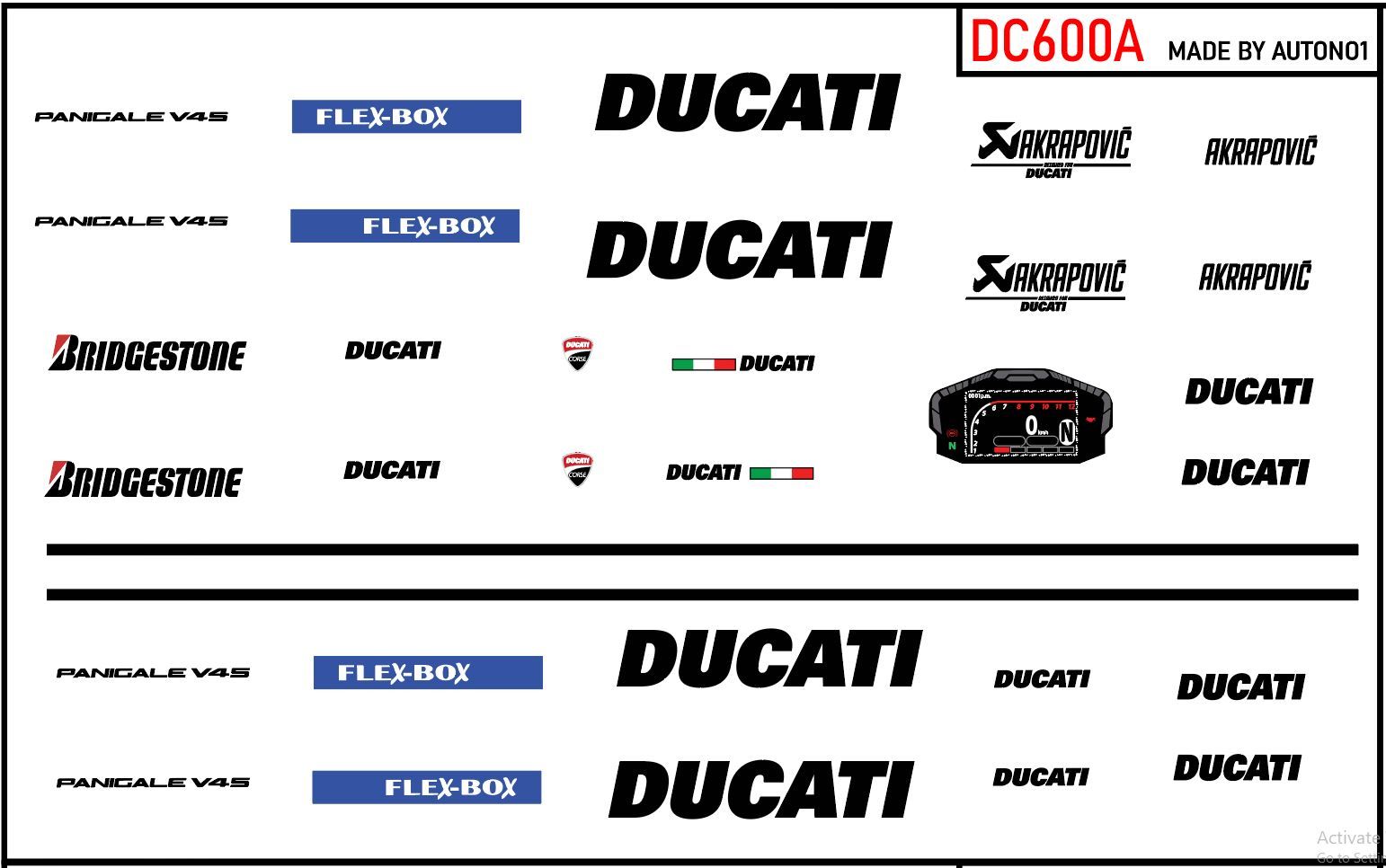  Decal nước độ Ducati V4S Corse tỉ lệ 1:12 DC600A 