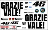  Decal nước độ Ducati Panigale 1199 Grazie Vale 1:12 Autono1 DC601K 