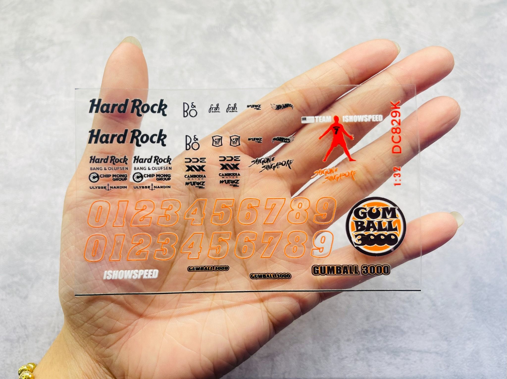  Decal UV Gumball 3000 cho mô hình ô tô tỉ lệ 1:32 dán tất cả nền màu Autono1 DC829 