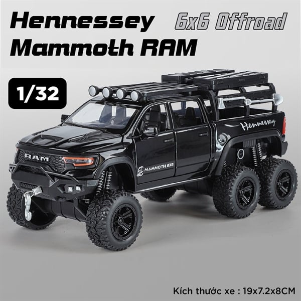  Mô hình xe Hennessey Mammoth RAM 6X6 Offroad tỉ lệ 1:32 Alloy Model OT32021 