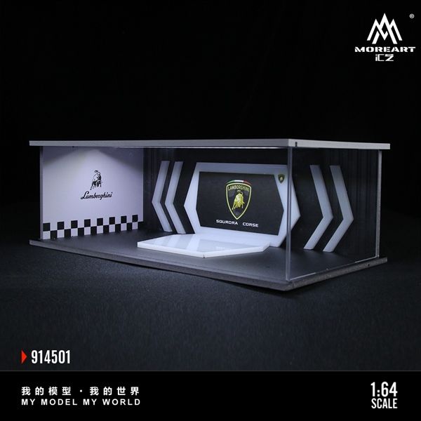 Hộp trưng bày mô phỏng Lamborghini exhibition hall lighting version assembly scene tỉ lệ 1:64 MoreArt MO914501 