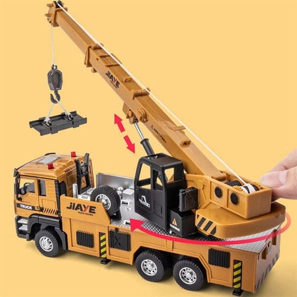  Mô hình xe cần cẩu sắt có đèn và âm thanh bằng hợp kim tỉ lệ 1:50 Jiaye model VB50113 OT280 