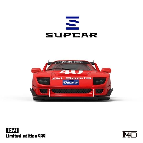  Mô hình xe Ferrari F40 Art Sport racing Red #40 limited edition 999pcs tỉ lệ 1:64 Supcar SC64023 