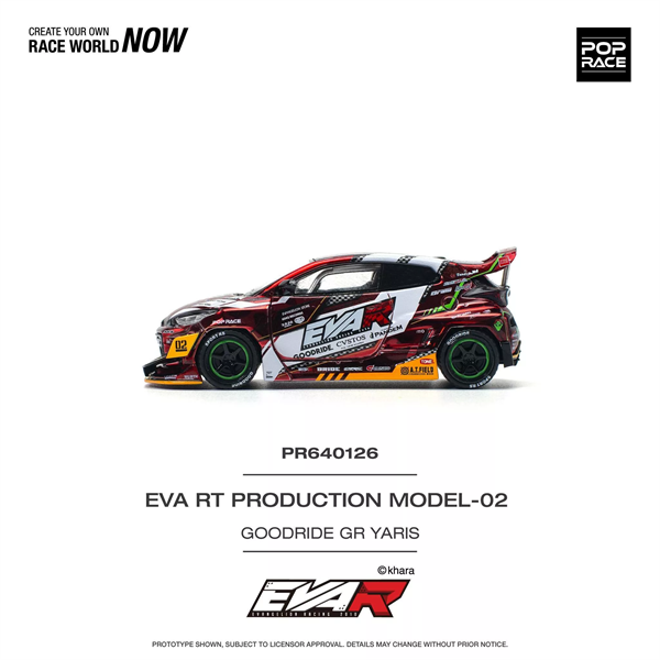  Mô hình xe Toyota Yaris Eva RT Production Model-02 Goodride GR Yaris tỉ lệ 1:64 Poprace PR640126 