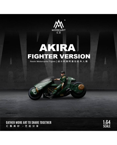  Mô hình xe mô tô đua + nhân vật Akira green resin tỉ lệ 1:64 MoreArt MO222038 