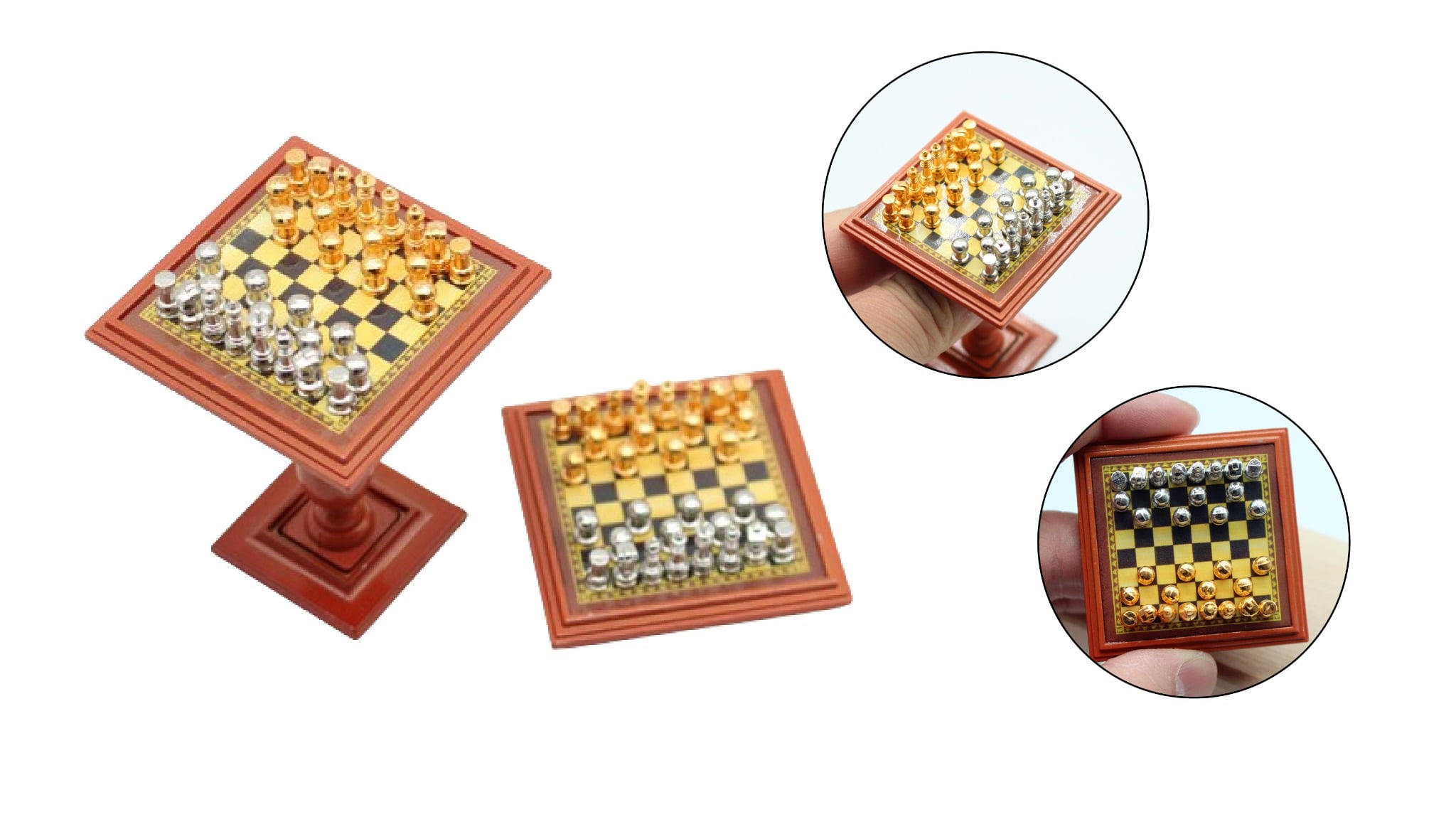  Mô hình decor bàn cờ vua kim loại DE029 