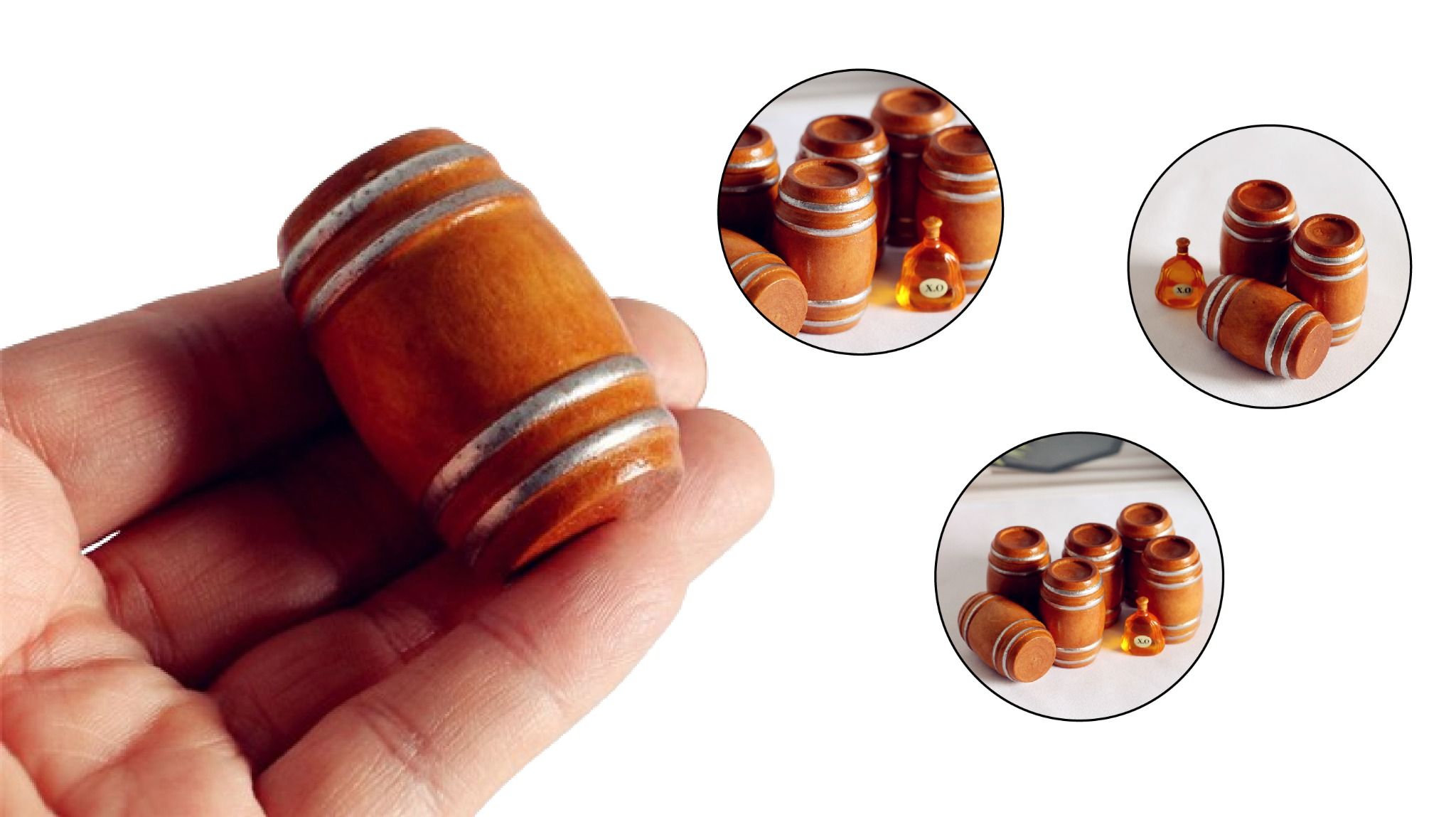  Phụ kiện decor mô hình thùng rượu DE032 