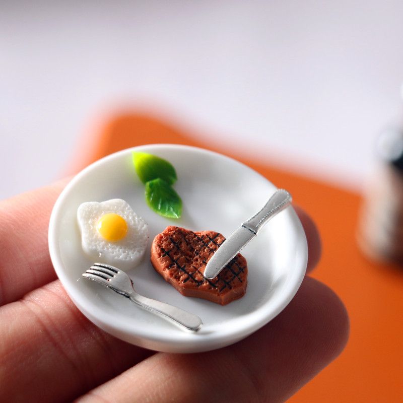 Phụ kiện decor mô hình bít tết - rượu vang DE033