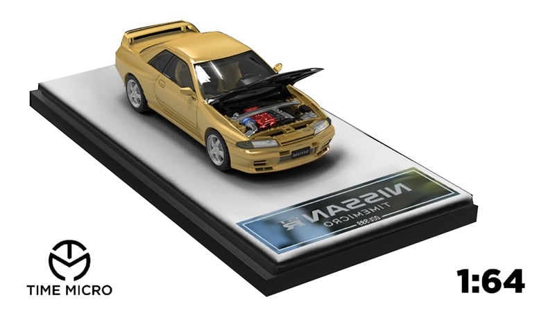  Mô hình xe ô tô Nissan GT R32 gold tỉ lệ 1:64 Time Micro TM644106 