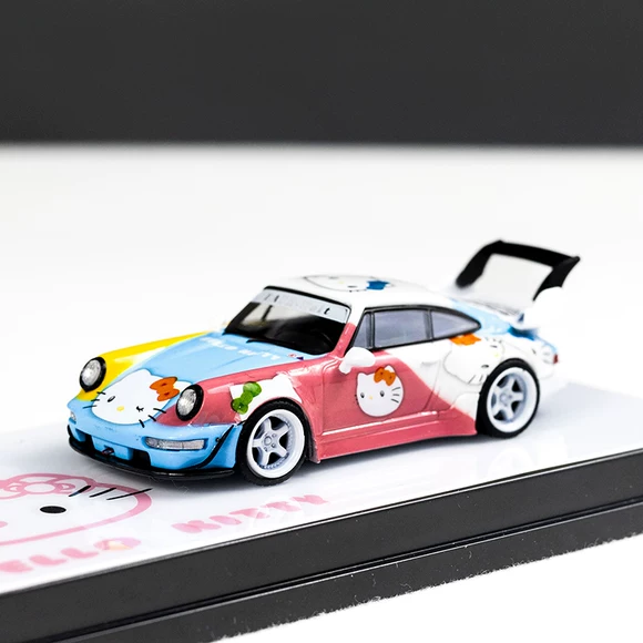  Mô hình xe Porsche 911 Porsche RWB Hello Kitty tỉ lệ 1:64 Flame Model 