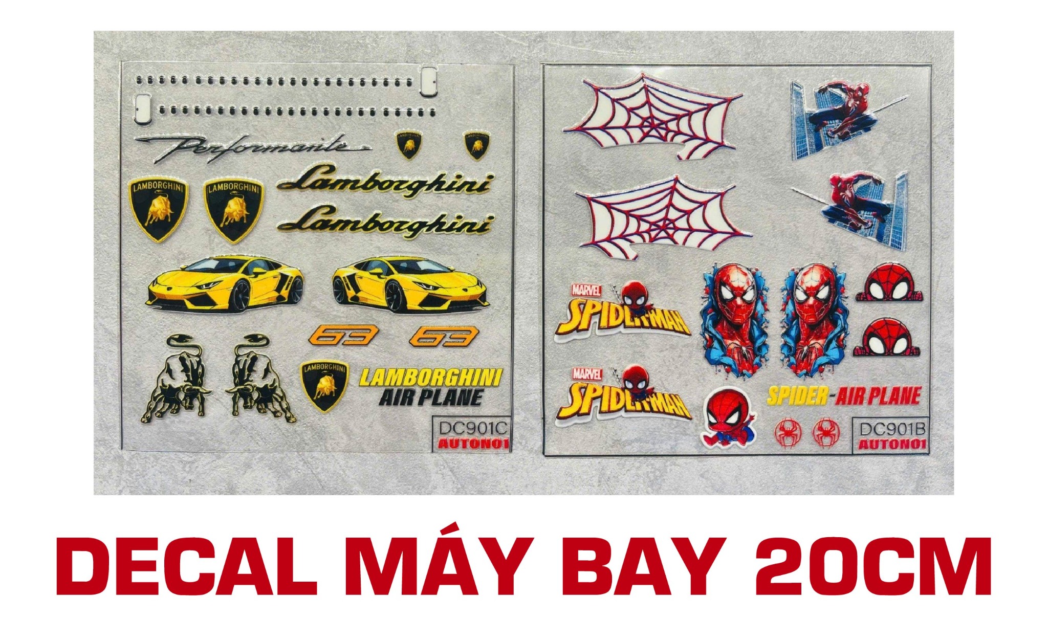  Decal uv custom mô hình máy bay 20cm kích thước 10x10cm Autono1 DC901 