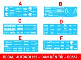  Decal nước chữ trắng dán mọi nền màu độ mô tô tỉ lệ 1:12 Autono1 DC557a 