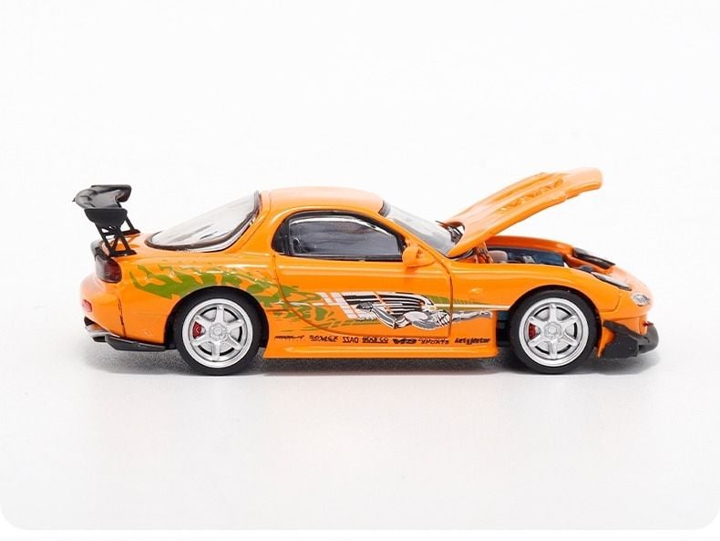  Mô hình xe Mazda RX-7 F3DS Fast & Furious mở được capo tỉ lệ 1:64 Briscalemicro BSC-RX7RE-FFORG 