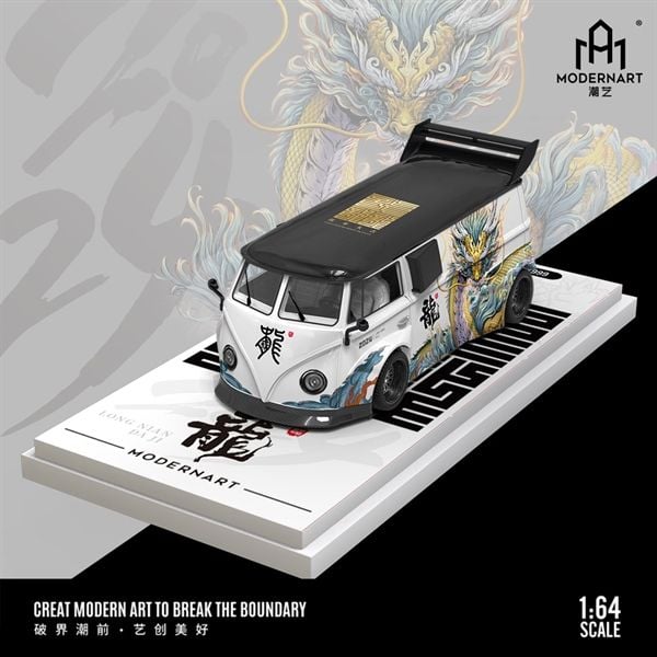  Mô hình xe Volkwagen Type 2 Chinese 2024 Dragon hight tail tỉ lệ 1:64 ModernArt MD642936 