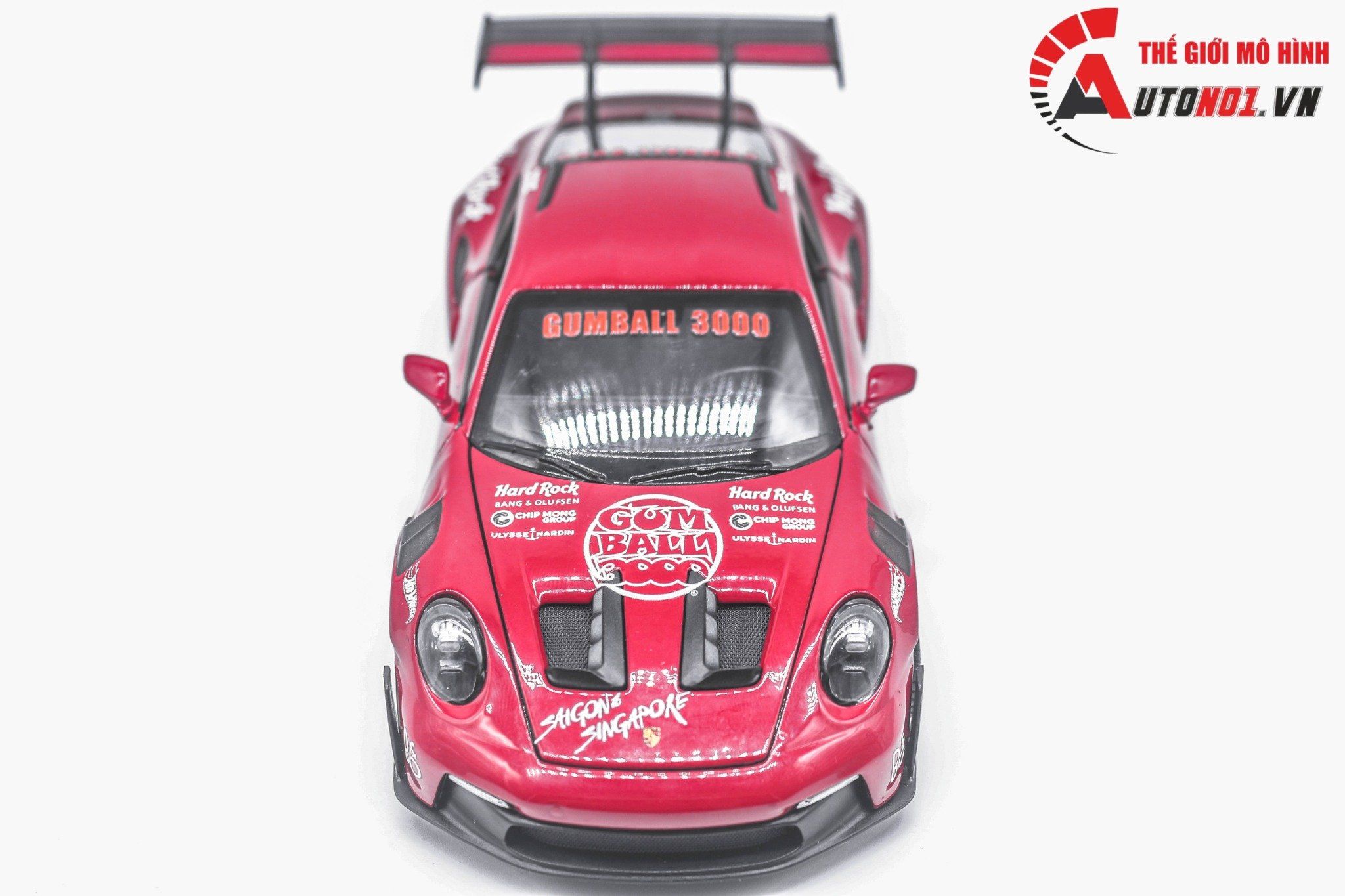  Mô hình xe custom Porsche 911 (992) GT3 RS Gumball3000 tỉ lệ 1:24 Welly DO24001 