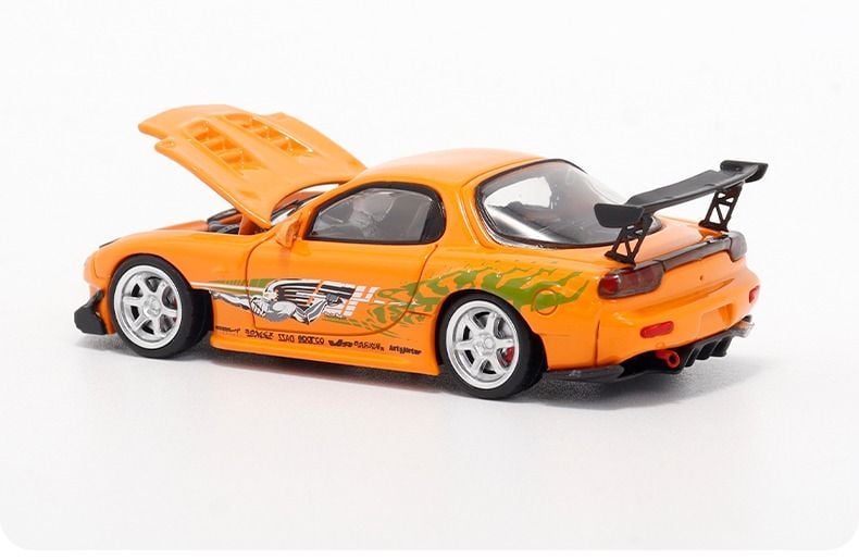  Mô hình xe Mazda RX-7 F3DS Fast & Furious mở được capo tỉ lệ 1:64 Briscalemicro BSC-RX7RE-FFORG 