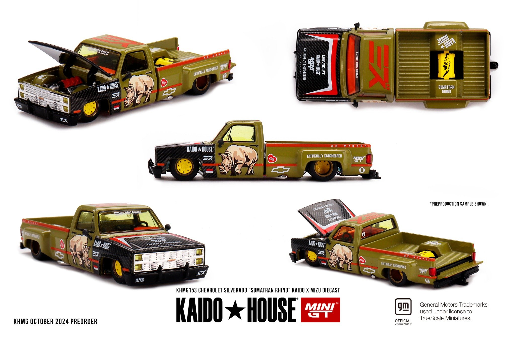  Mô hình xe Chevrolet Silverado “Sumatran Rhino” tỉ lệ 1:64 Kaido House KHMG153 