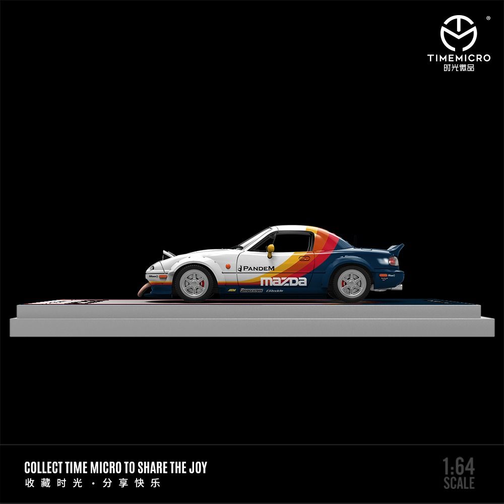  Mô hình xe Mazda MX5 Color Bar tháo được mui tỉ lệ 1:64 Time micro TM646908 