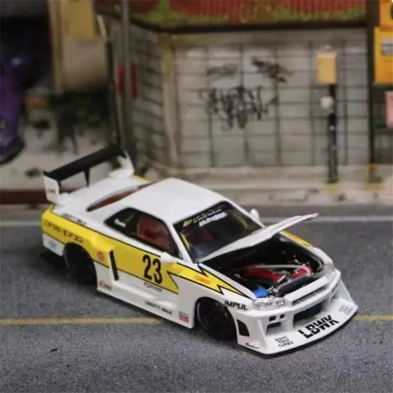  Mô hình xe Nissan Super Silhouette ER34 LBWK #23 Special Edition LIMITED 500 PCS tỉ lệ 1:64 Street weapon OT64046 