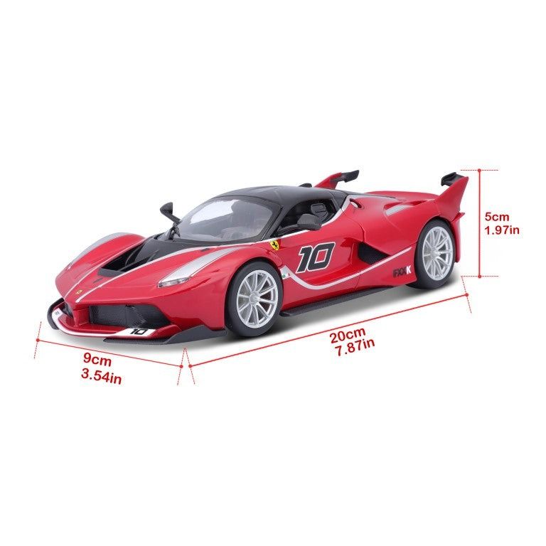  Mô hình xe Ferrari FXX K racing No.10 Rosso red không full kính tỉ lệ 1:24 Bburago 18-26301 OT24057 