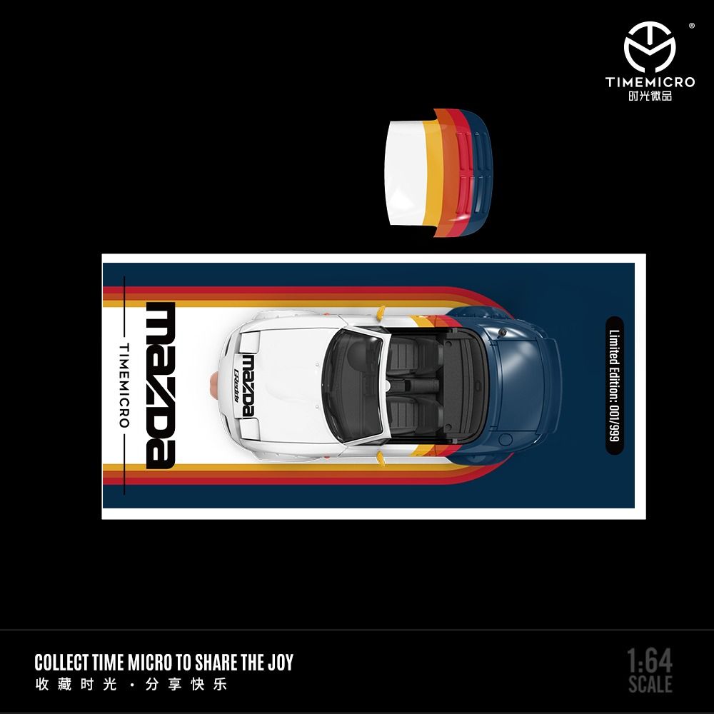  Mô hình xe Mazda MX5 Color Bar tháo được mui tỉ lệ 1:64 Time micro TM646908 