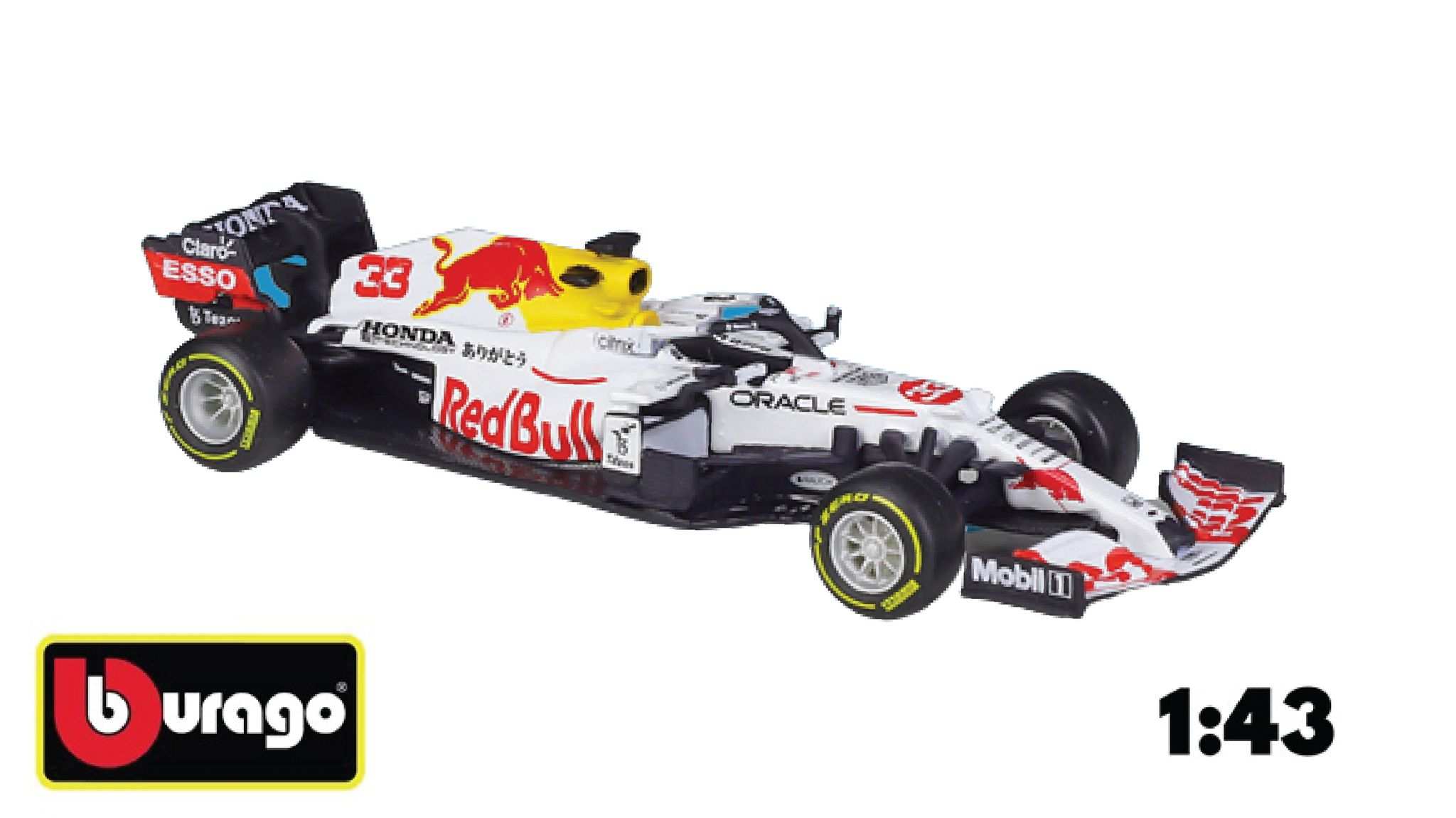  Mô hình xe đua F1 Red Bull Honda RB16B #33 White 1:43 Bburago 8207 