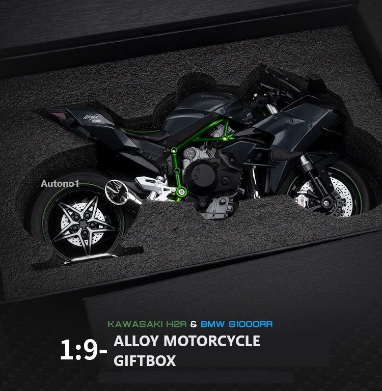  Mô hình xe Kawasaki H2R hộp quà tặng có nam châm tỉ lệ 1:9 Huayi Alloy MT062 