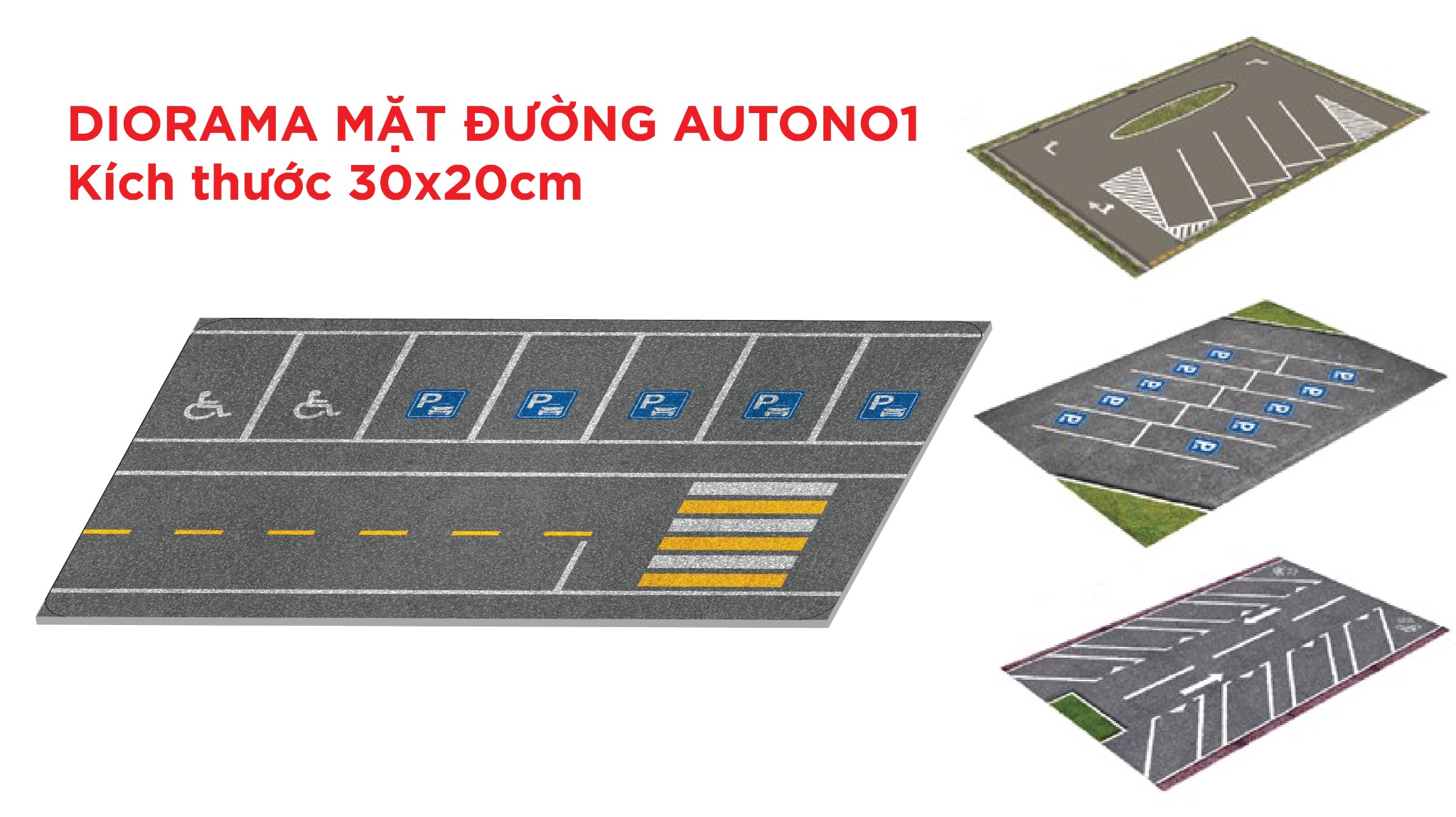  Diorama mặt đường - parking kích thước 20x30 cm cho ô tô tỉ lệ 1:64 Autono1 DR011A 