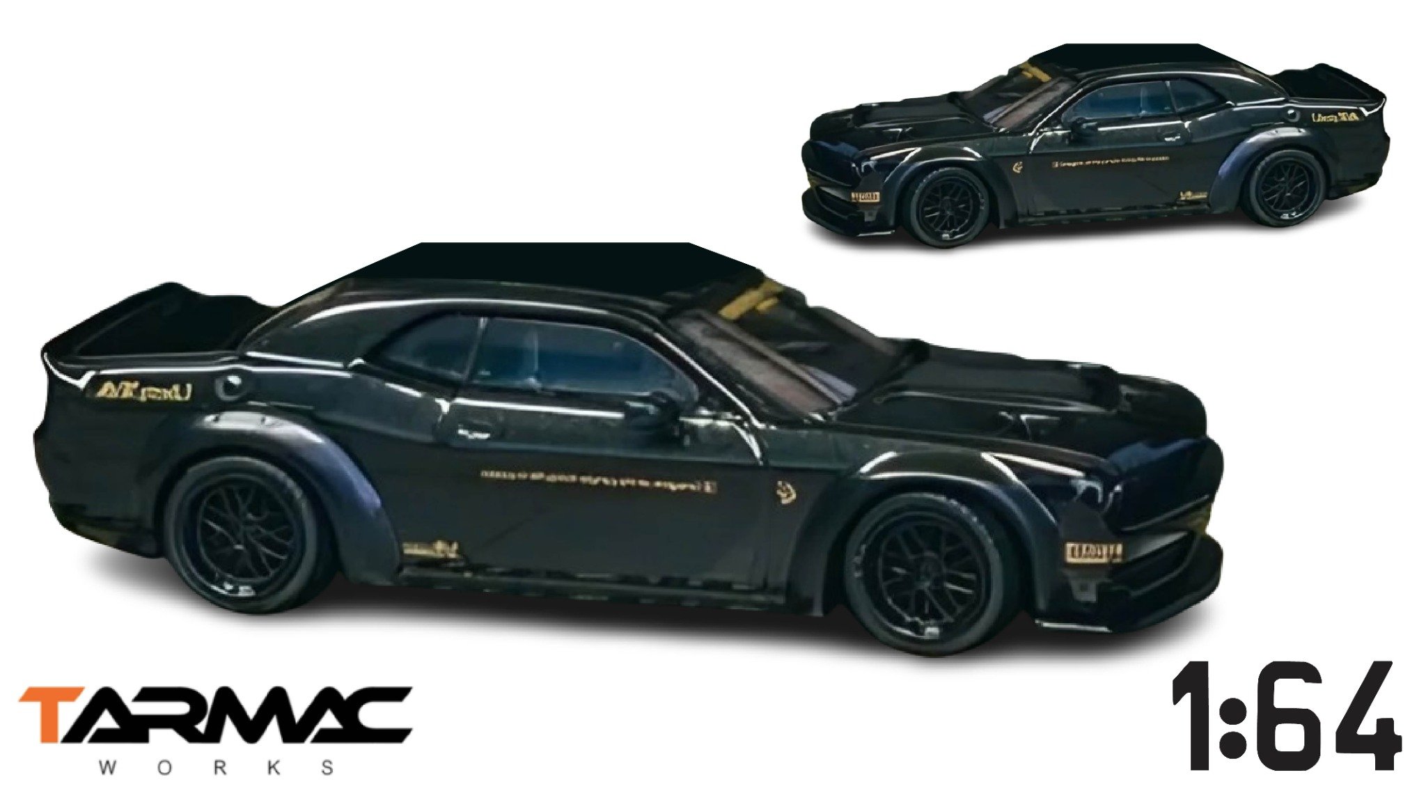  Mô hình xe LB-WORKS Dodge Challenger SRT Hellcat Black Metallic, kèm 2 containers with box tỉ lệ 1:64 Tarmac Works T64G-TL039-BK 