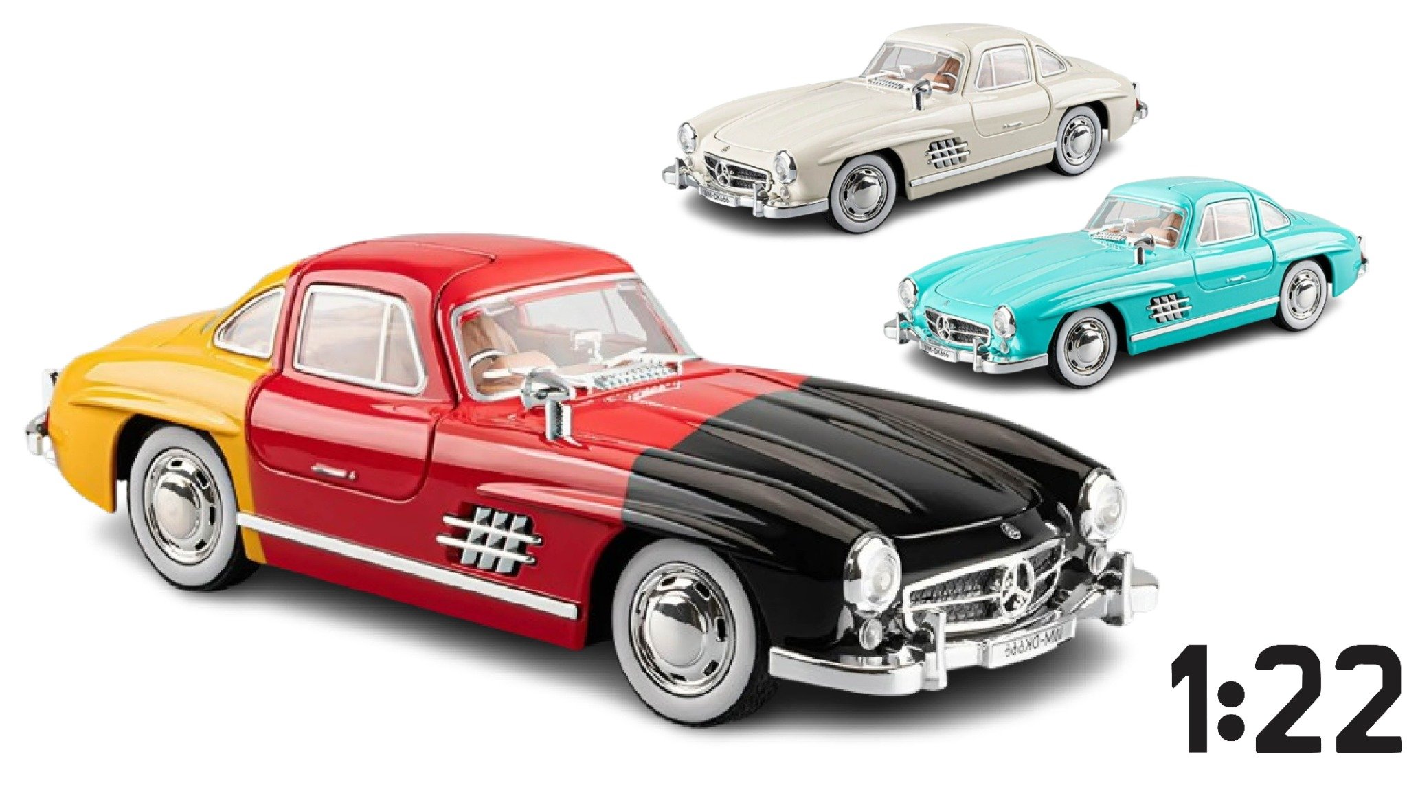  Mô hình xe Mercedes Benz 300SL full open tỉ lệ 1:22 Jiaye model OT24079 