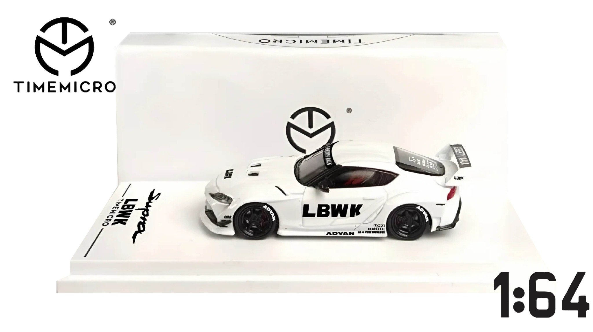  Mô hình xe Toyota Supra LBWK Liberty Walk white tỉ lệ 1:64 Time micro TM641202 