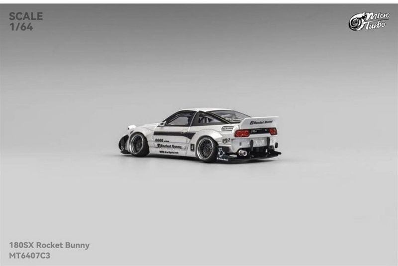  Mô hình xe Nissan 180SX Rocket Bunny Metal White tỉ lệ 1:64 Micro Turbo MT6407C3 