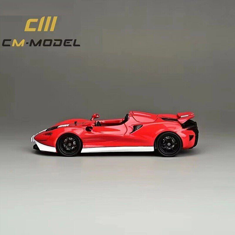  Mô hình xe Mclaren Elva open top the tail white-red có bánh thay thế tỉ lệ 1:64 CM Models 