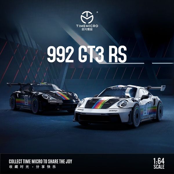  Mô hình xe Porsche 992 GT3 RS Black Apple tỉ lệ 1:64 Time Micro TM644610 