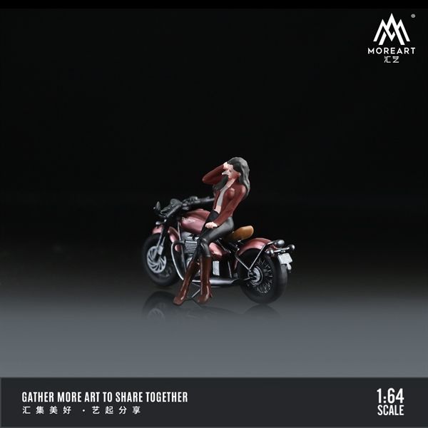  Mô hình nhân vật nữ và xe Triumph Bobber 1200c Motorcycle Girl tỉ lệ 1:64 MoreArt MO222070 