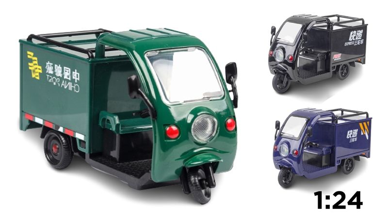  Mô hình xe lam Tuk Tuk 3 bánh - đánh lái được tỉ lệ 1:24 Alloy model OT164 