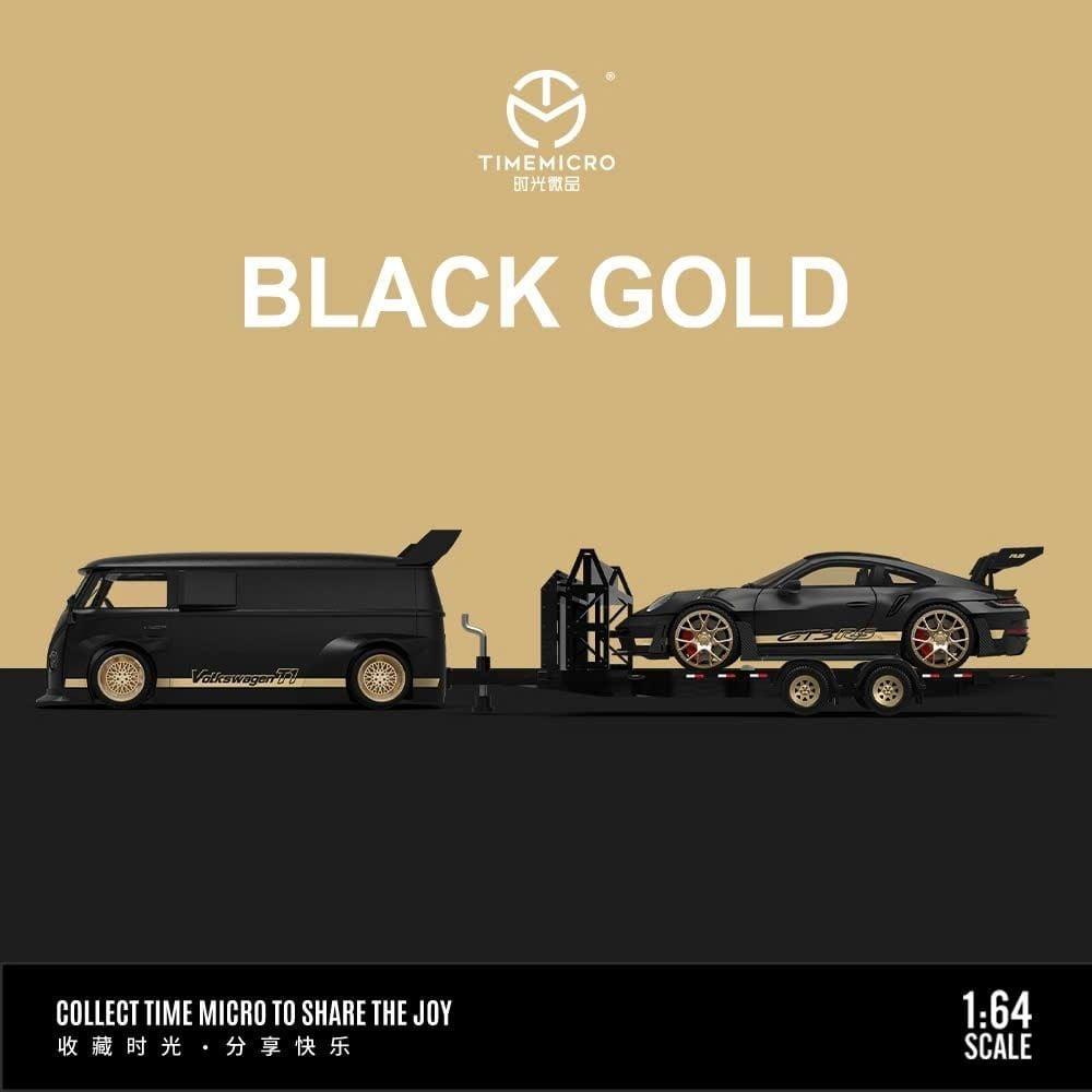  Mô hình xe Volkwagen T1 Black gold tỉ lệ 1:64 Time micro TM642945 