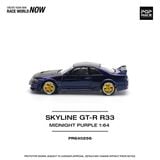  Mô hình xe Nissan skyline GT-R R33 Nismo midnight purple tỉ lệ 1:64 Poprace PR640256 