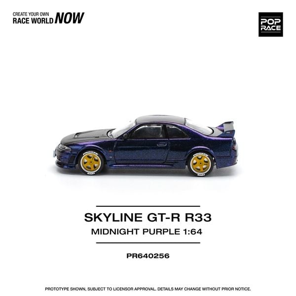  Mô hình xe Nissan skyline GT-R R33 Nismo midnight purple tỉ lệ 1:64 Poprace PR640256 