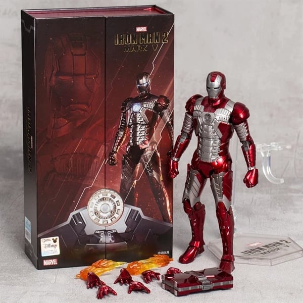  Mô hình nhân vật Marvel Iron man người sắt MK5 Mark V SHF tỉ lệ 1:10 18CM ZD Toys FG262 