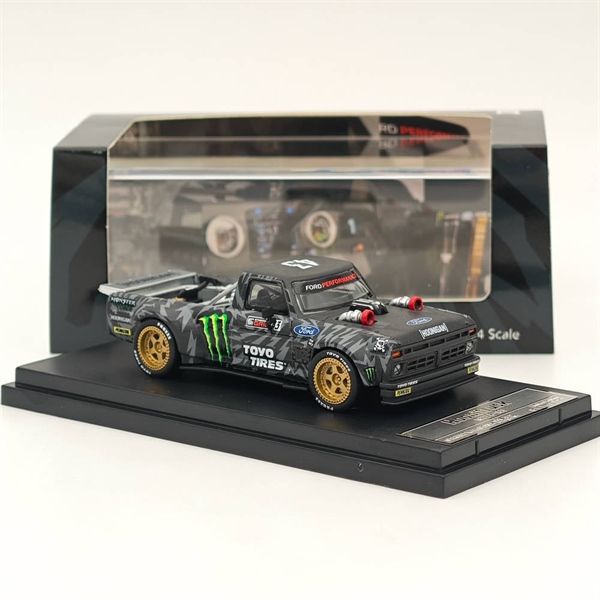  Mô hình xe Ford F-150 Hoonitruck Tianmen - Black Pick Up 1977 Monster energy tỉ lệ 1:64 Street warrior OT64226 